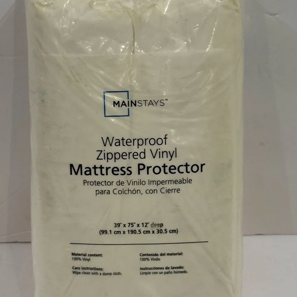 Mainstays Waterproof Vinyl Mattress Protector - White
